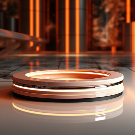 3D illustration of blank product background for cream cosmetics Modern black podium backgroundの素材