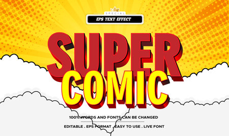 Super Comic Text Effect, Bring Your Words to Life with Dynamic Comic Book Styleのイラスト素材