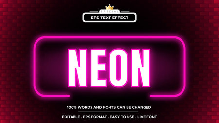 Neon Text Effect: Electrifying Typography for a Dazzling Visual Impactのイラスト素材