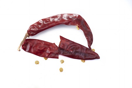 Dry Chili  on white backgroundの写真素材