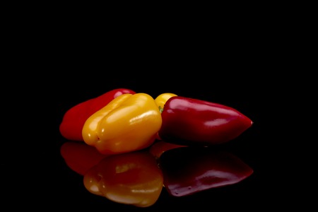 chili pepper isolated on a black backgroundの写真素材