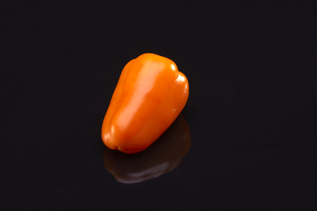 chili pepper isolated on a black backgroundの写真素材