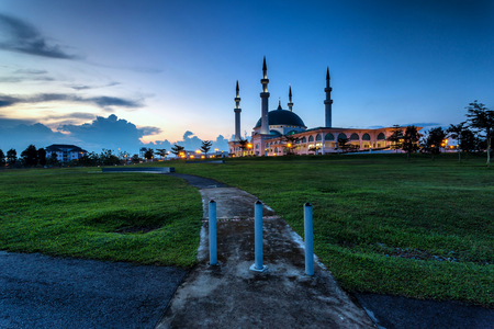 Johor Bahru, Malaysia - October 10 2017 : Mosque of Sultan Iskandar view during blue hour, Mosque Of Sultan Iskandar located at Bandar Dato Onn.のeditorial素材