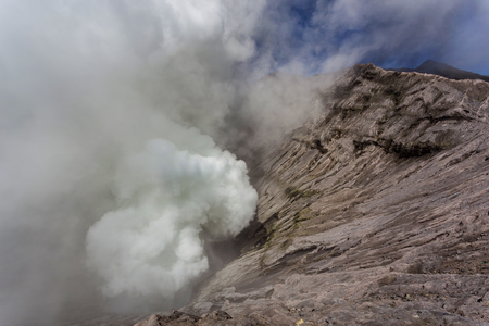 Kawah Bromo, Mount Bromo in Bromo Tengger Semeru National Park, is an active volcano and part of the Tengger massif, in East Java, Indonesiaの写真素材