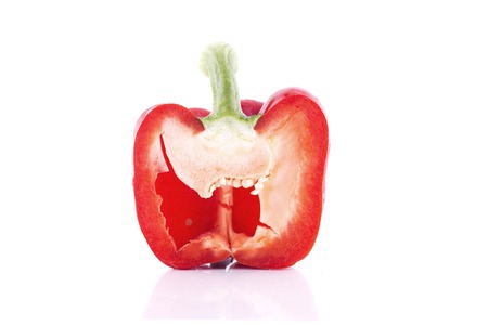 Red Pepper over the white backgroundの写真素材