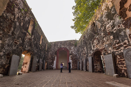 St. Paul's Church is a historic church building in Malacca, Malaysia that was originally built in 1521, making it the oldest church building in Malaysia and Southeast Asiaの写真素材