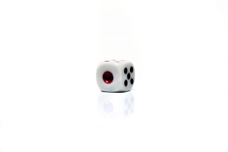 White dice isolated on white background