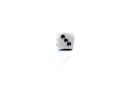 White dice isolated on white backgroundの写真素材