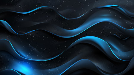 Blue abstract wavy background. 3d rendering, 3d illustration.の素材