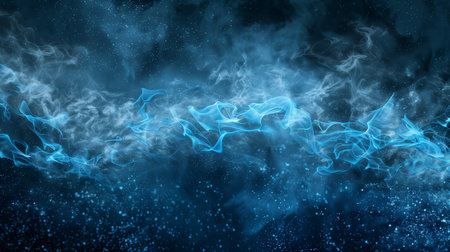 Abstract blue smoke on black background. Fantasy fractal texture. Digital art. 3D rendering.の素材