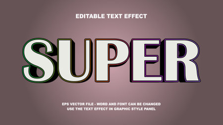 Editable Text Effect Super 3D Vector Templateのイラスト素材