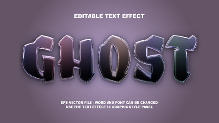 Editable Text Effect Ghost 3D Vector Templateのイラスト素材