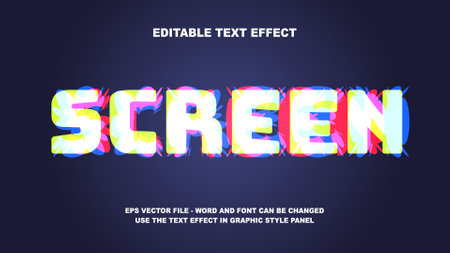Editable Text Effect Screen 3D Vector Templateのイラスト素材