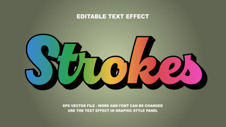 Editable Text Effect Strokes 3D Vector Templateのイラスト素材