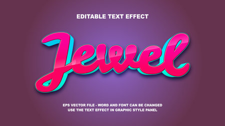 Editable Text Effect Jewel 3D Vector Template