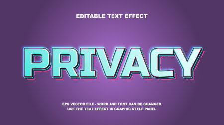 Editable Text Effect Privacy 3D Vector Templateのイラスト素材