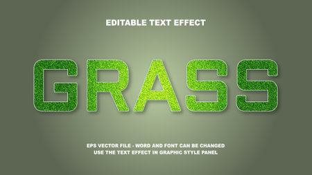 Editable Text Effect Grass 3D Vector Templateのイラスト素材