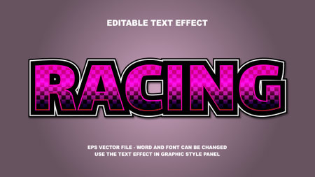 Editable Text Effect Racing 3D Vector Templateのイラスト素材