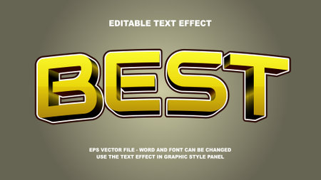 Editable Text Effect Best 3D Vector Templateのイラスト素材
