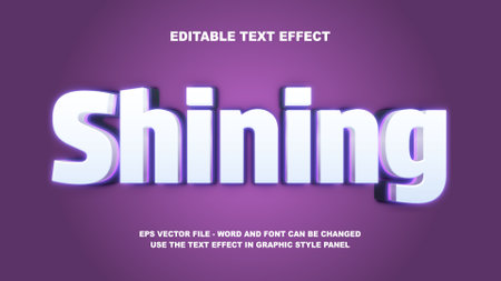 Editable Text Effect Shining 3D Vector Templateのイラスト素材