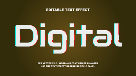 Editable Text Effect Digital 3D Vector Templateのイラスト素材