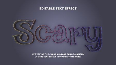 Editable Text Effect Scary 3D Vector Templateのイラスト素材