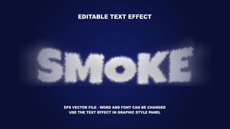 Editable Text Effect Smoke 3D Vector Templateのイラスト素材