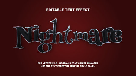 Editable Text Effect Nightmare 3D Vector Templateのイラスト素材