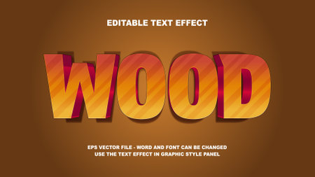 Editable Text Effect Wood 3D Vector Templateのイラスト素材