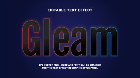 Editable Text Effect Gleam 3D Vector Templateのイラスト素材