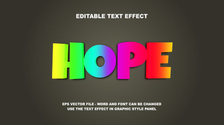 Editable Text Effect Hope 3D Vector Templateのイラスト素材