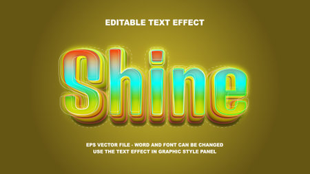 Editable Text Effect Shine 3D Vector Templateのイラスト素材