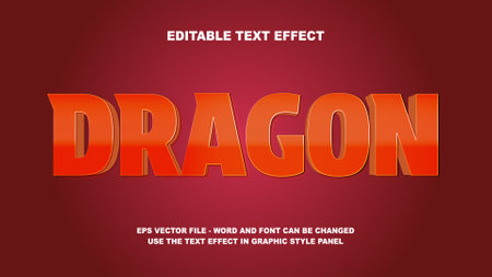 Editable Text Effect Dragon 3D Vector Templateのイラスト素材