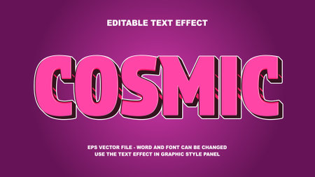 Editable Text Effect Cosmic 3D Vector Templateのイラスト素材