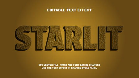 Editable Text Effect Starlit 3D Vector Templateのイラスト素材