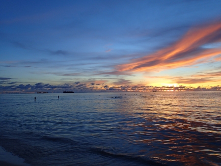 Dusk on the beach,Taken in Saipanの写真素材