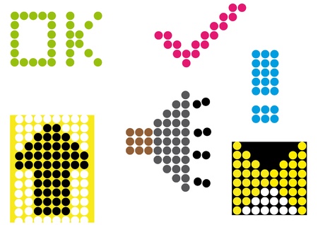 Various dot symbols in various colors.のイラスト素材
