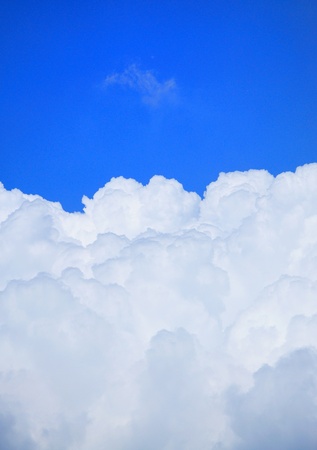 Blue sky with nice white clouds.の写真素材