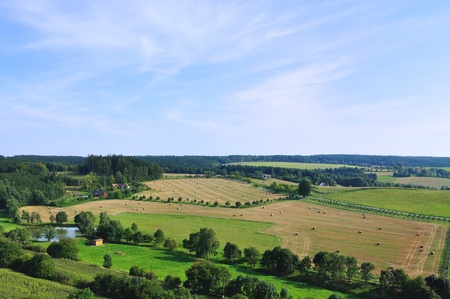 View on the fields and meadow in Middle Bohemia (Czech Republic).の写真素材