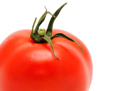 Fresh red tomatoes, placed on the white background.の写真素材