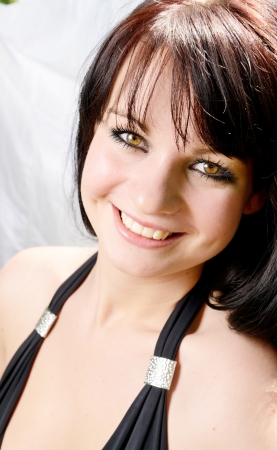High key portrait of pretty young girl の写真素材