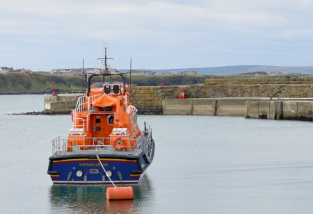 Lifeboat anchor in harbor in Portrush - Northern Ireland の写真素材