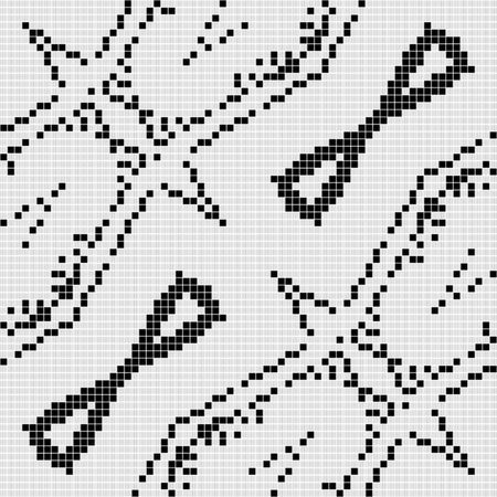 White lace curtain abstract seamless pattern on a black background.の写真素材