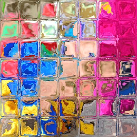 The pattern from the shiny colorful glass blocks.の写真素材
