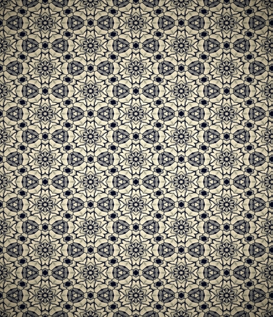 Dark retro wallpaper with flower and star pattern.の写真素材