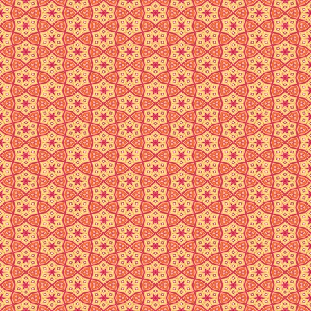 Red orange abstract kaleidoscope mosaic with star shapes.の写真素材