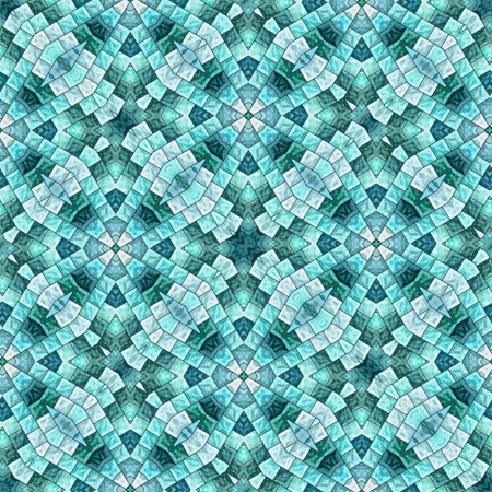 Abstract blue seamless background. Kaleidoscope background with tiles.の写真素材