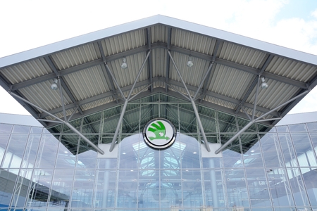 MLADA BOLESLAV CZECH REPUBLIC  MAY 30: Doors Open Day at Skoda Auto a.s. factory. Skoda auto celebrated 120 years since its founding by Laurin  Klement on May 30 2015 in Mlada Boleslav.のeditorial素材