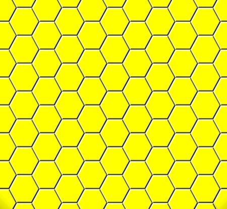 Abstract yellow honeycomb seamless pattern illustration.のイラスト素材