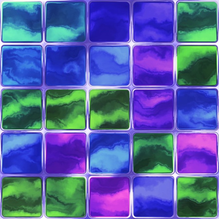 The blue tiles from the shiny glass blocks.の写真素材
